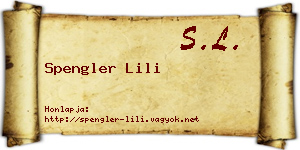 Spengler Lili névjegykártya